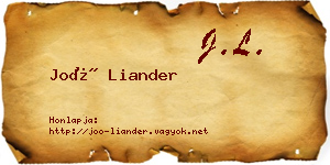 Joó Liander névjegykártya